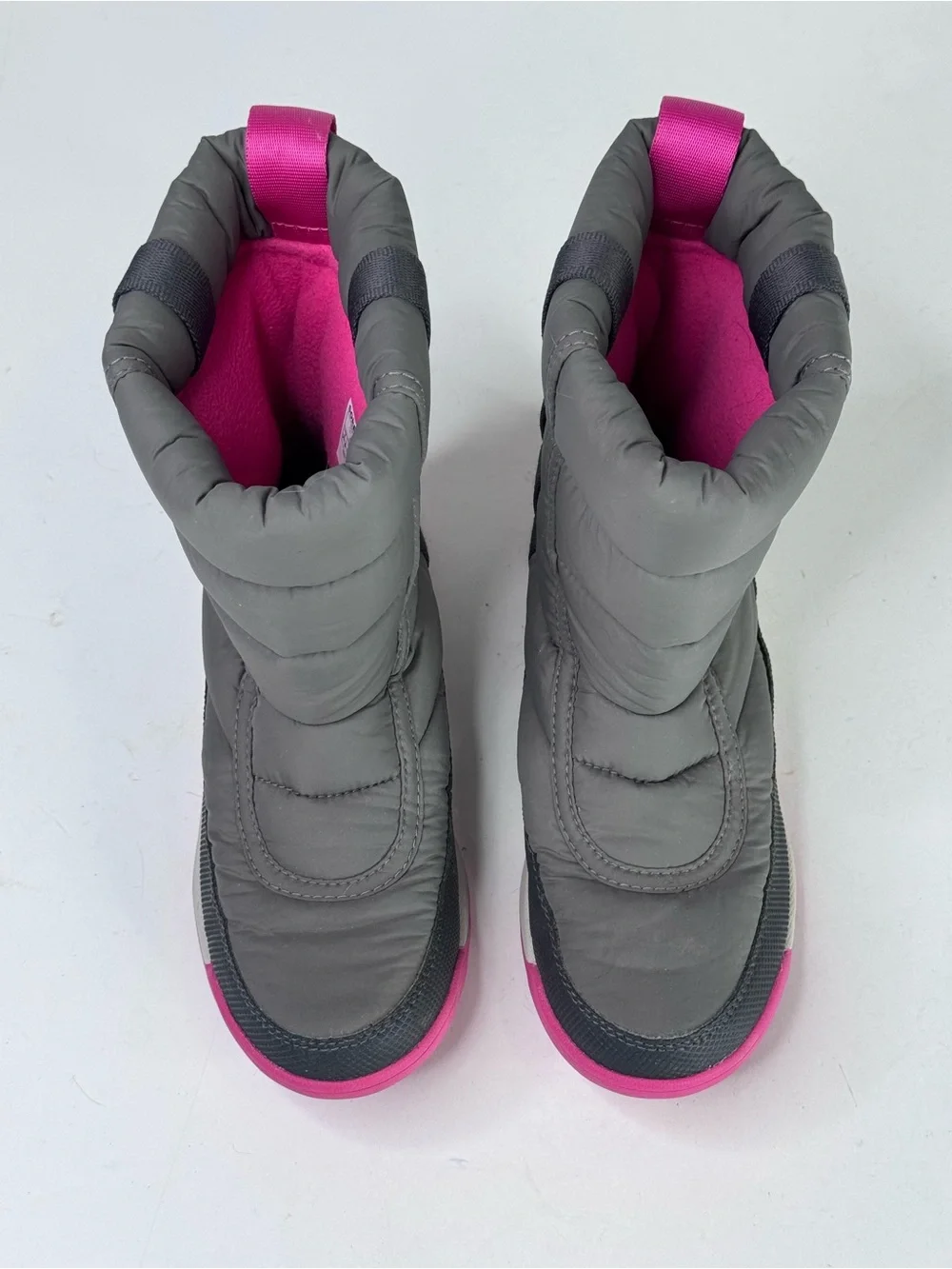 Sorel Kids Gray and Pink Padded Snow Boots